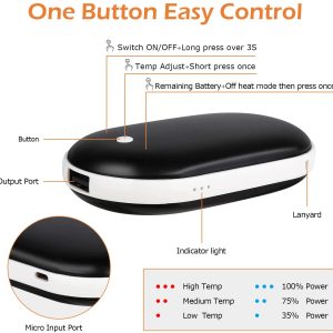 thermo pebble rechargeable hand warmer