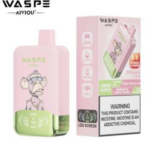 waspe 40,000 puff fizzy cherry ice and blue berry cotton candy