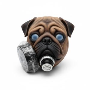 scary dog smoking mask